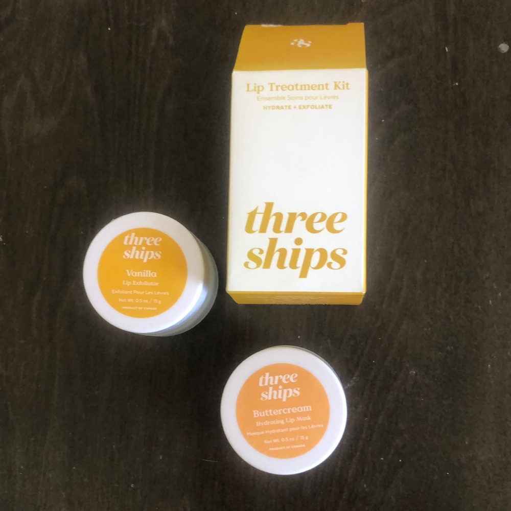 NIB Three Ships Lip Treatment Kit Hydrate and Exfoliate